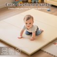 thumbnail image 4 of Alfombra de juego de espuma para bebé: piel sintética impermeable para niños, alfombrilla de juego para el suelo, alfombrilla gruesa para parque l, colchón acolchado (beige-Faltbale), 4 of 5