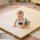 thumbnail image 4 of Alfombra de juego de espuma para bebé: piel sintética impermeable para niños, alfombrilla de juego para el suelo, alfombrilla gruesa para parque l, colchón acolchado (beige-Faltbale), 4 of 5