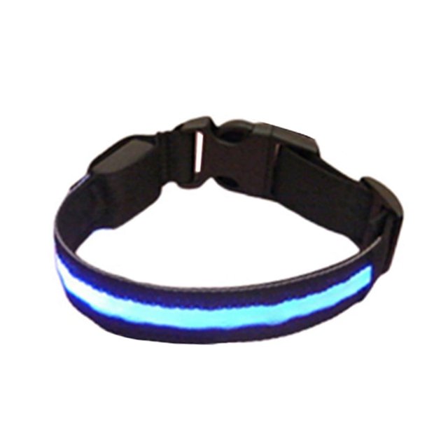 HAOAN Collier Lumineux en Nylon pour Chien Chiot avec Lumière LED Douce Réglable