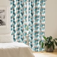 thumbnail image 2 of Ambesonne Geometric Window Curtains, Argyle Style Vintage Art, Each 28" W x 95" L, Tan Seafoam and Teal, 2 of 4