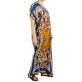 thumbnail image 4 of Sakkas Aggy Womens Dashiki African Print Caftan Dress Maxi Boho Hippie Colorful - Blue / Brown - One Size Regular, 4 of 5