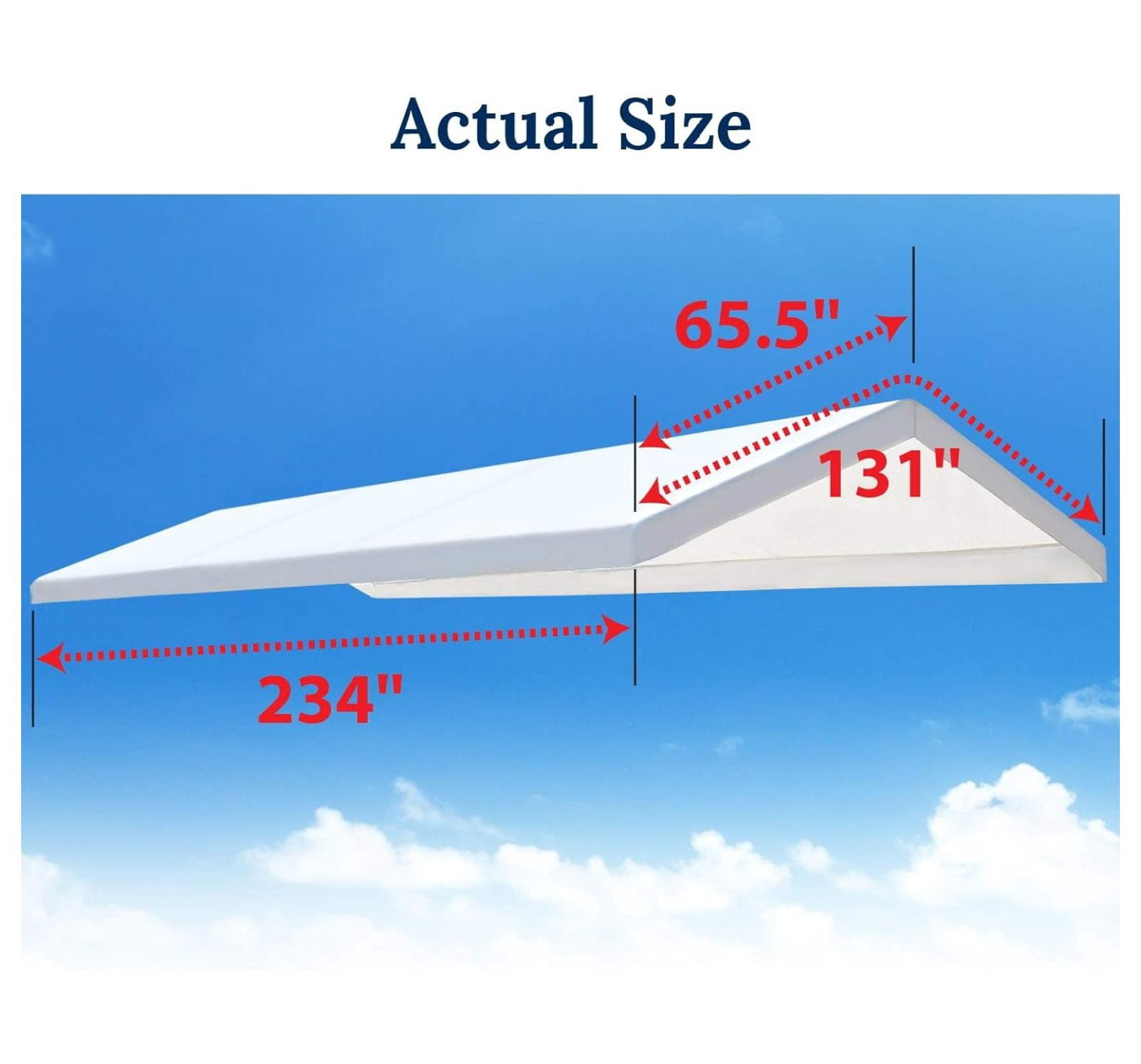 10'x20' Carport Replacement Canopy Garage Top Tarp Shelter Cover, Canopy ONLY (w/Edge)