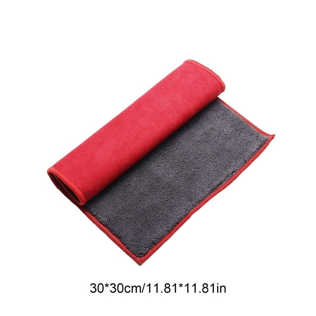 Suede Car Cleaning Cloth 12x12in Double Sided Microfiber Towel Scratch Free Auto Detailing Kit Red
