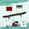 thumbnail image 4 of 31'' Complete Skateboard 7 Layer Canadian Maple Double Kick Deck Skateboards red star burst fabric texture symmetrical art Skate Board for Beginner Adult Gifts, 4 of 5