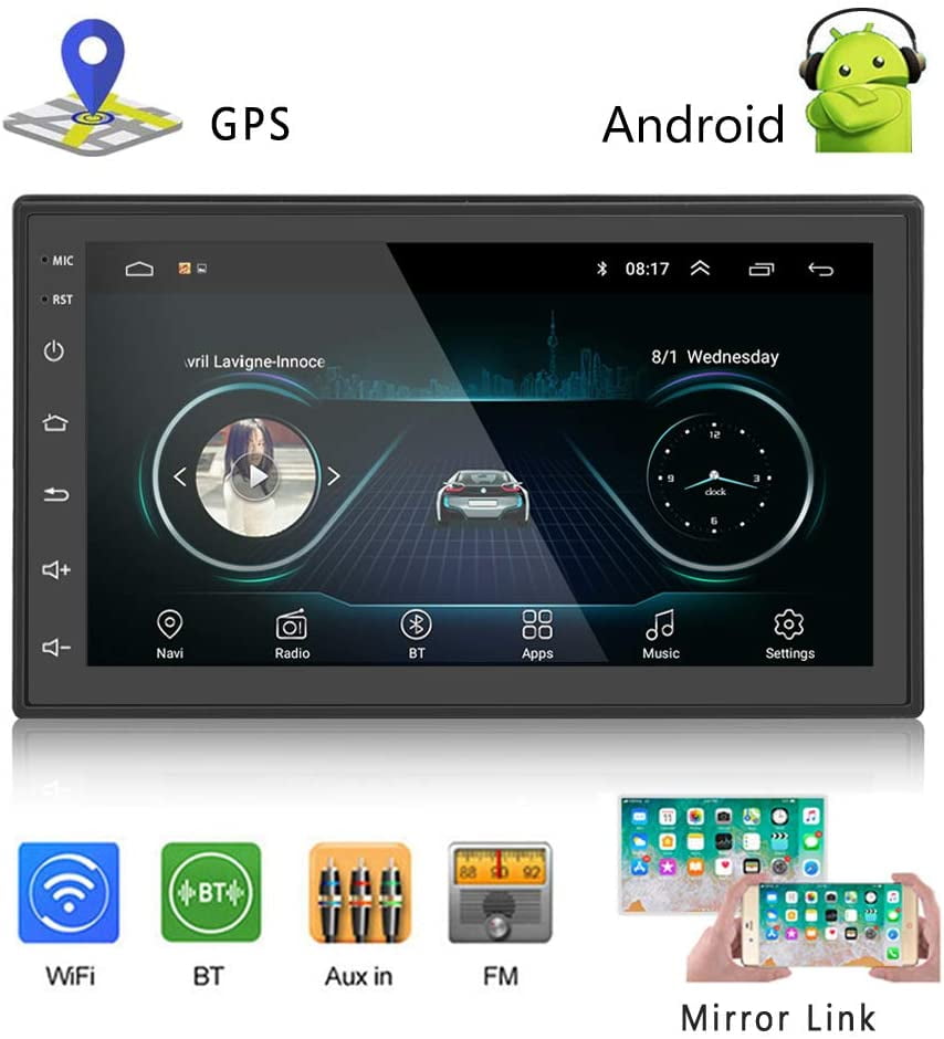 Podofo Car Stereo Double Din Android Car Stereo with Bluetooth 7 inch LCD Touch Screen 1G