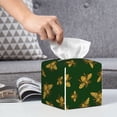 thumbnail image 6 of Lsque Hohey Bee Printed Tissue Box Cover Holder, Facial Paper Organizer Dispenser,Square with Bottom Belt, PVC Leather Decorative Organizer, 6 of 8