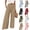 Army Green, variant on Sexlip Women's Pants Summer loose fit straight fit cotton linen cotton solid color slit with pockets for daily wear Gray S