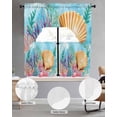 thumbnail image 2 of Summer Ocean Swag Curtains for Living Room/Bedroom Windows, Coastal Watercolor Shell Coral Kitchen Curtains and Valances Set 36 Inch Length, Light Filtering Swags Valance Curtain Panels, 2 of 5