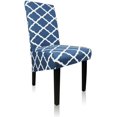 thumbnail image 1 of Stretch Dining Chair Slipcovers, XL/Oversized Removable Washable Soft Spandex Extra Large Dining Room Chair Covers for Kitchen Hotel Table Banquet Geometric Print (2 Per Set, Lake Blue), 1 of 7