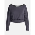 thumbnail image 5 of No Boundaries Banded Hem Top with Long Sleeves, Women's XXS-XXL, 5 of 5