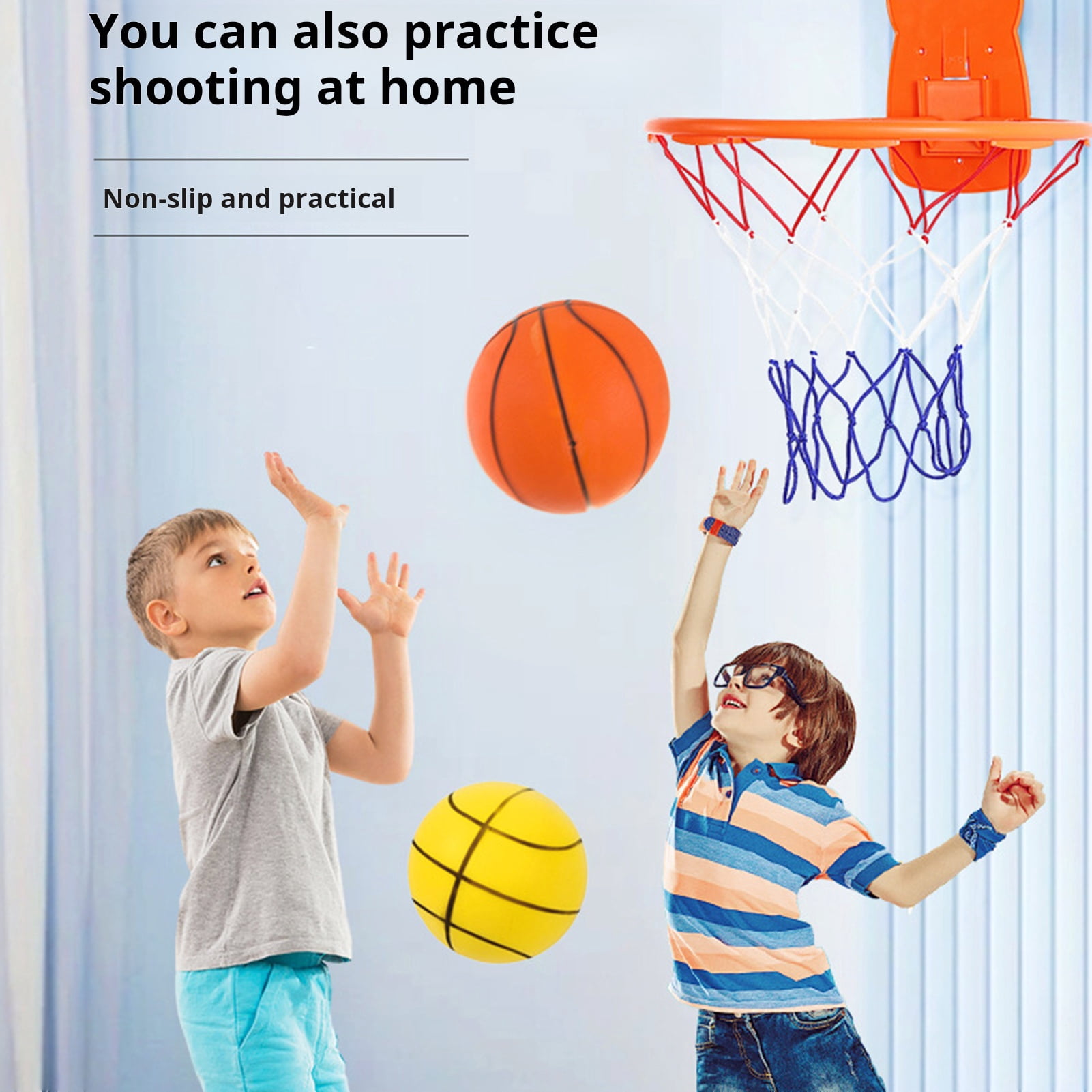YIFAEUX Silent Basketball Dribbling Indoor Training Ball High-density Foam Basketball Indoor Training Quiet Ball