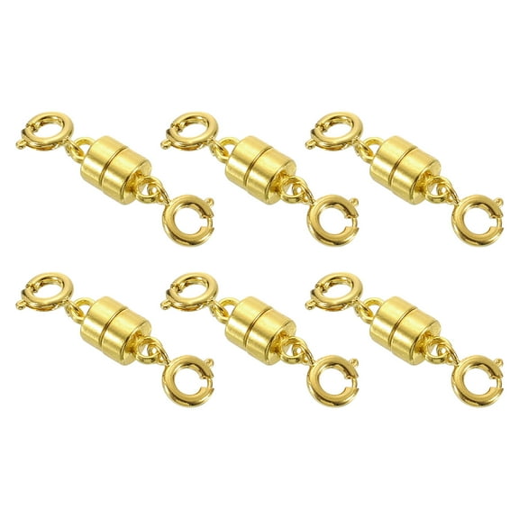Uxcell 6 Pack Magnetic Necklace Clasps and Closures, 0.9" x 0.2" Gold and Silver Plated Jewelry Clasps Converters Magnetic Clasp Converter Jewelry Findings for DIY Jewelry Making, Gold