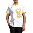 thumbnail image 1 of Chemises pour Hommes Veste de Chef Uni Vêtements de Chef Hôtel avec Manches Longues et Boutons Rouges Contrastants, 1 of 3