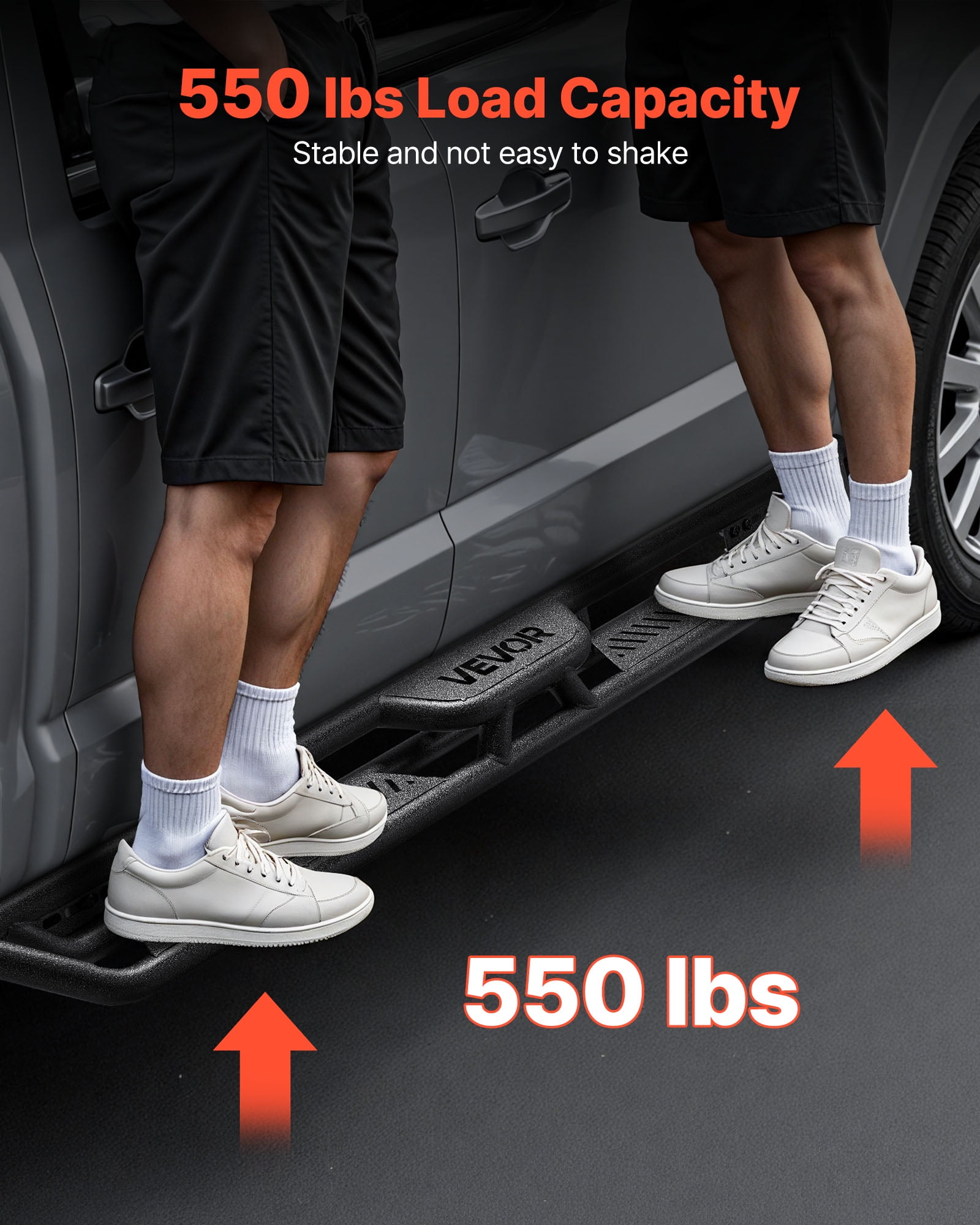VEVOR Running Boards,6 Inches Side Steps Compatible with 2019-2025 Chevy Silverado/GMC Sierra 1500 Crew Cab,2020-2025 Chevy Silverado/GMC Sierra 2500HD 3500HD Crew Cab,Black Carbon Steel Nerf Bars