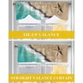 thumbnail image 6 of The Beach Is My Happy Place Tie Up Valances Curtain, Adjustable Kitchen Blue Ocean Wave Starfish Valances for Windows Decor, Rod Pocket Short Curtains Set for Bedroom/Bathroom, 42"x18", 6 of 8