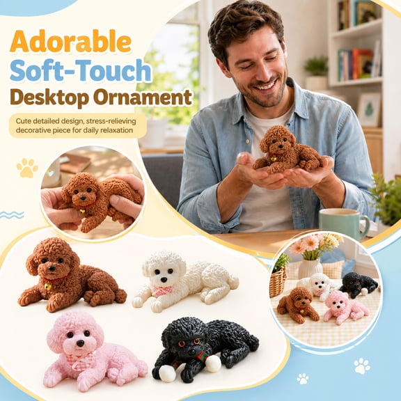 Squishy Animals, Stress Relief Squishy, Squishy Fidget Toys, Detailed Simulation Puppy Squeeze Toy For Holiday Gift Brown