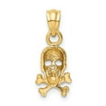 thumbnail image 3 of FB Jewels 14K Yellow Gold Skull and Cross Bones Pendant, 3 of 4