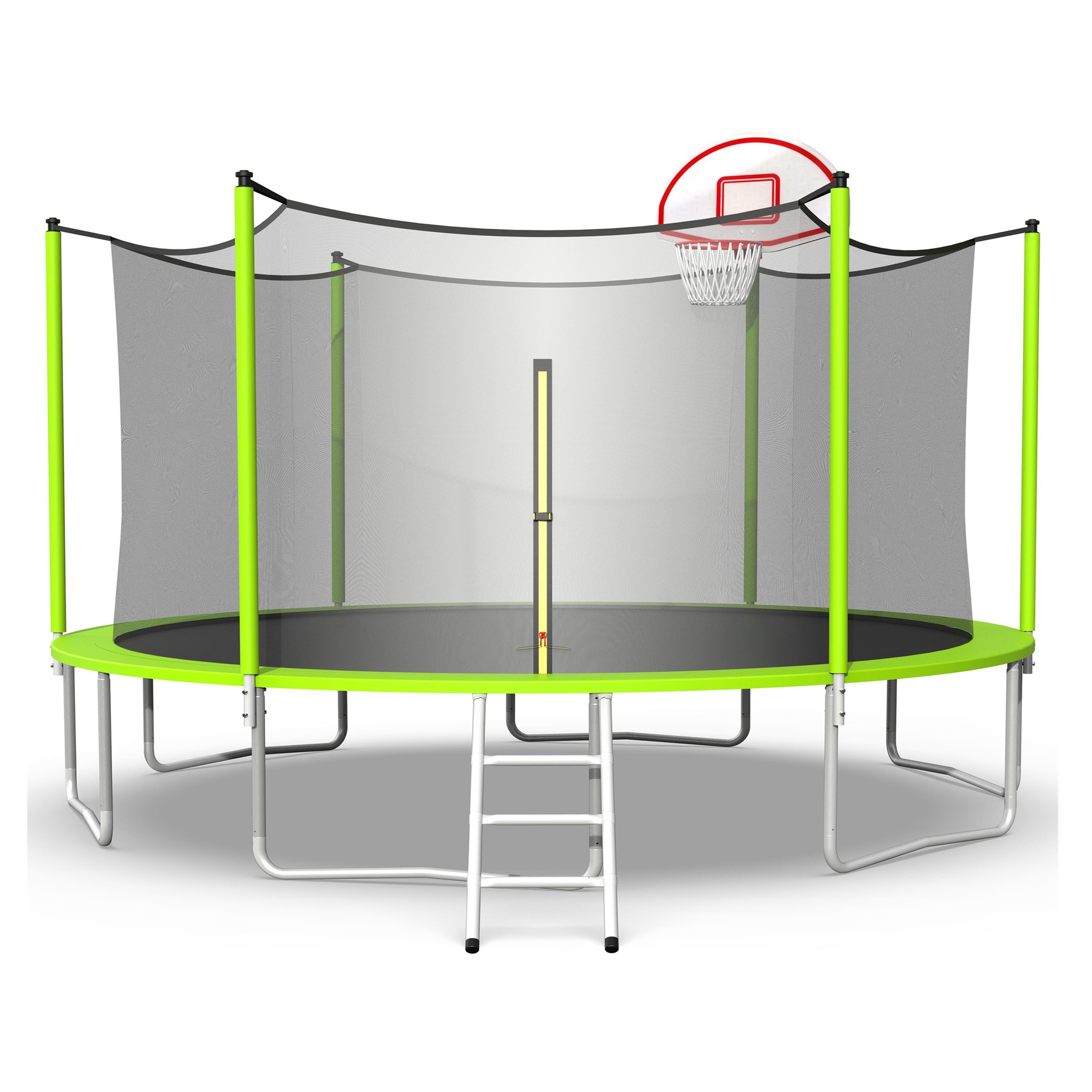 UBesGoo 16FT Trampoline with Enclosure, Basketball Hoop and Ladder