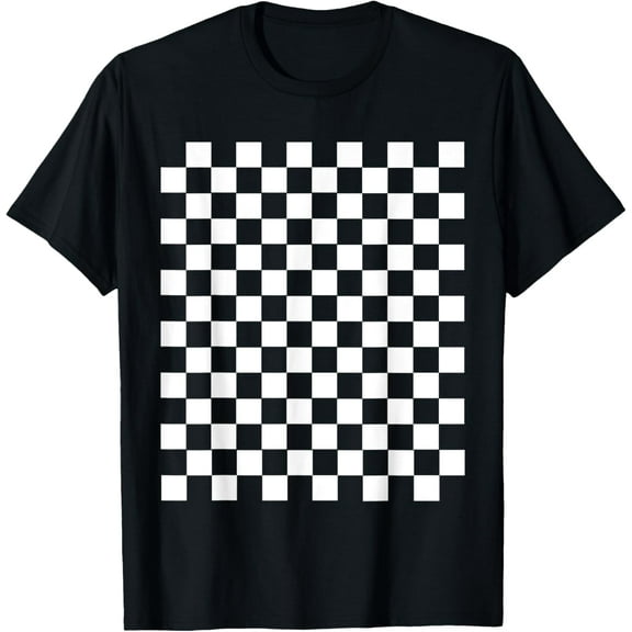 Playful Comfort Tee - Black White Checkerboard T-Shirt