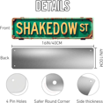 thumbnail image 3 of Shakedow St Tin Sign - 16x4 Inch - Ideal for Urban Loft, Garage, Man Cave Decor - Vintage Street Signs, Industrial Wall Art, 3 of 4