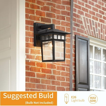 

QHNGJZ Modern sleek and sophisticated LED glass wall sconce - perfect addition to your exterior patio or porch decor. Chic lantern for a contemporary garage or house entryway. Elegant o