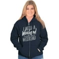 thumbnail image 4 of Funny Need a Weekend to Recover Joke Unisex Fleece Graphic Zip Up Hoodie Brisco Brands 4X, 4 of 5