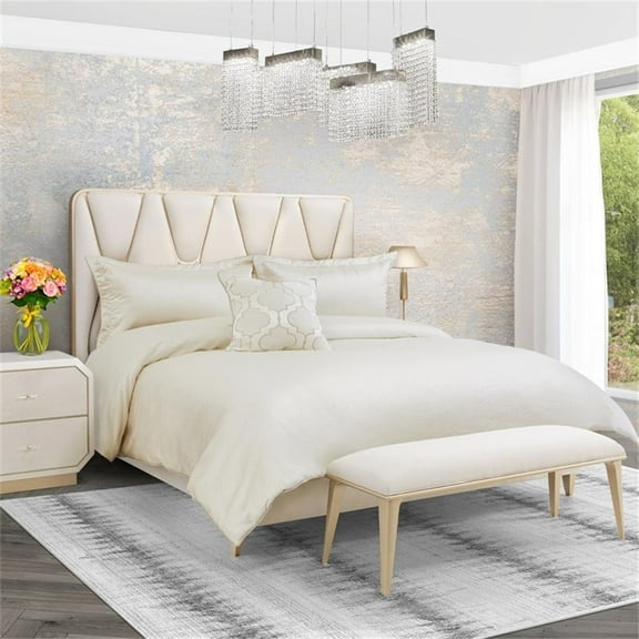 Michael Amini Westlyn 4-Piece King Comforter Set - Ivory