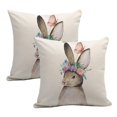 thumbnail image 1 of Primavera Verano Conejo Decoración Fundas de Almohada Conejo de Pascua Conejito Algodón Lino Funda de Almohada Sofá Cama Funda de Cojín Estilo 1, 1 of 5