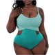 thumbnail image 3 of 1 pieza (verde, XXXL) Girasol para mujer, falda pareo de playa, bikini con parte superior acanalada, traje de baño de talla grande para mujer, traje de baño con parte inferior alta, bandeau acanalado, traje de baño con parte inferior enrollada Sincero Electrónica, 3 of 5