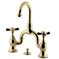 Kingston Brass KS7992BEX Essex Bridge Bathroom Faucet with Brass Pop-up, Polished Brass