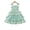 Green, variant on 6Y Little Girls Dress 7 Years Girls Sleeveless Dress Flower Print Off-the-shoulder Little Girls Summer Layered Dress Green