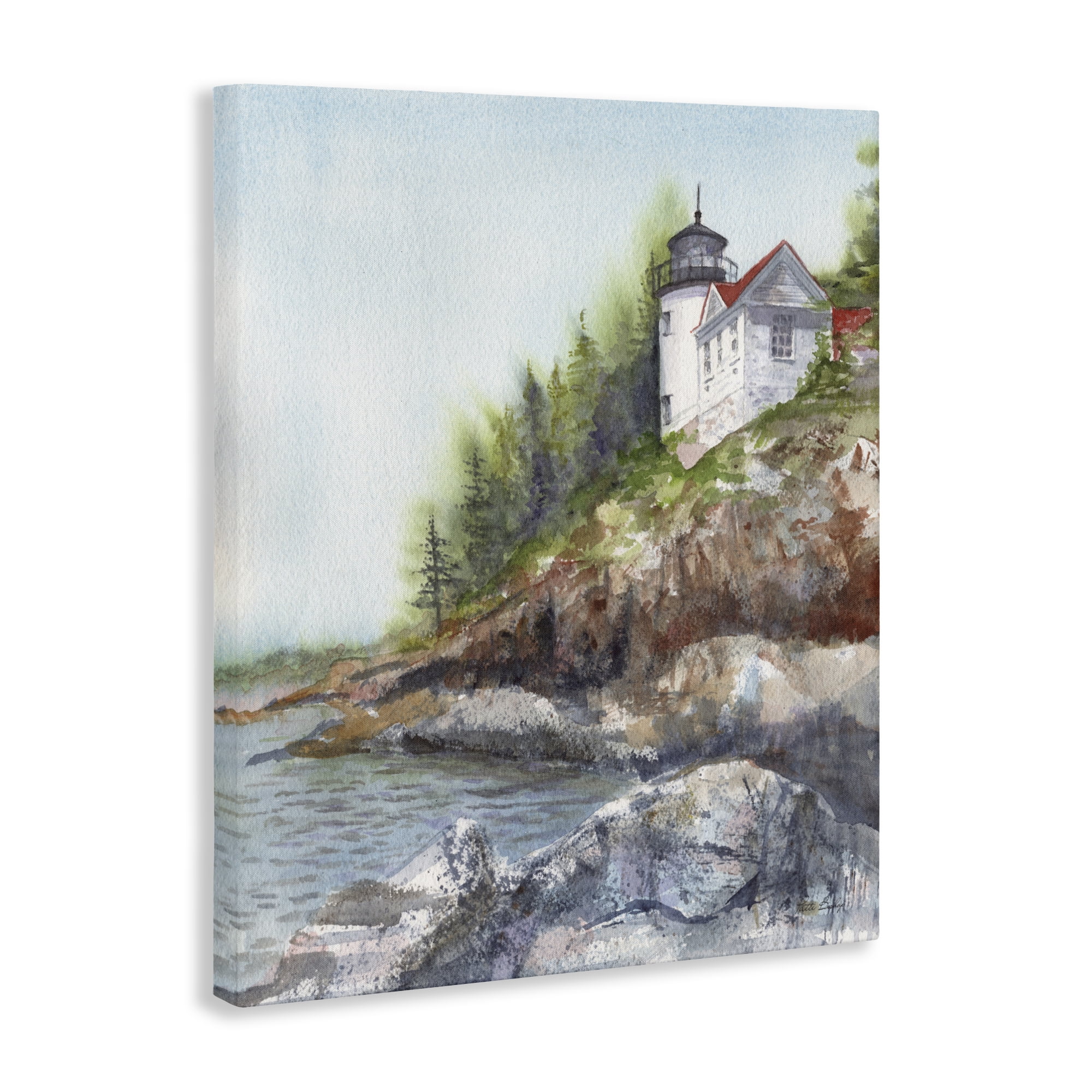 Stupell Industries Bass Harbor Lighthouse Canvas Wall Art, design by Patti Bishop
