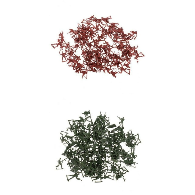 240pcs Plastic Playset 4cm Figures Model Toys - Maroon & Green
