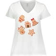 thumbnail image 3 of Inktastic Christmas Gingerbread Cookies Women's Plus Size V-Neck T-Shirt, 3 of 5