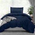 thumbnail image 1 of Juego de funda de edredón Utopia Bedding, tamaño doble, microfibra azul marino, 1 of 8