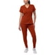 thumbnail image 1 of Conjunto médico deportivo moderno Adar Pro para mujer - Top médico moderno con cuello en V y pantalones médicos tipo jogging para yoga - P9500 - Ocre rojo - L, 1 of 5