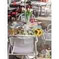 thumbnail image 5 of Outdoor Tablecloth with Umbrella Hole for Patio/Picnic/Party/Camping, Farmhouse Floral Pig Waterproof Table Cloth Round Cover Washable, Spring Sunflowers Butterfly Brown (Dia 54"), 5 of 9