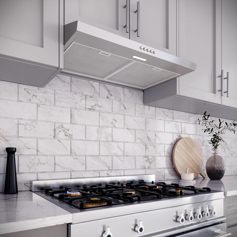 Streamline 30 in. Raffaele Convertible Undermount Range Hood in Brushed Stainless Steel with Mesh Filters, Push Button Control, LED Light