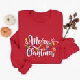 thumbnail image 2 of lulshou Women's Christmas Print Crewneck Sweatshirt Festive Holiday Long Sleeve Pullover Sweater Style Gift for Family, Red, XS, 2 of 6