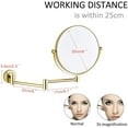 thumbnail image 2 of Wall-Mounted Makeup Mirror,8 inch Brass Magnifying Round Double Sided Shaving Mirror,Bathroom Extendable 360° Swivel Cosmetic Vanity Mirror,Chrome,10X /Gold/3X, 2 of 8