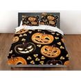 thumbnail image 3 of Calabaza de Halloween Juego de cama completo y funda de almohada, Negro Duvet Cover Dorm, 3 of 4