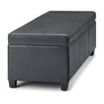 thumbnail image 4 of WyndenHall  Franklin 48-in. Wide Contemporary Rectangular Storage Ottoman Distressed Black Foam,Faux Leather Faux Leather, 4 of 5