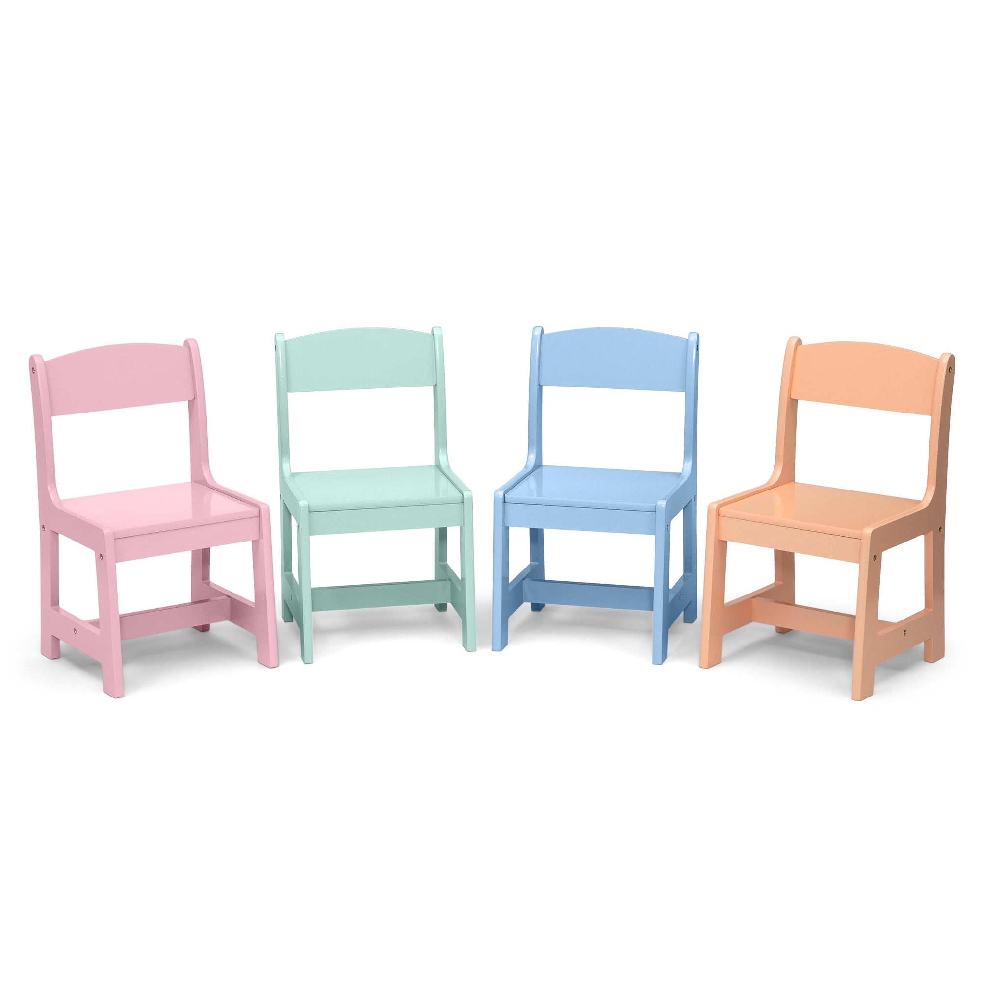 Delta Children MySize Kids Table with 4 Chairs - Greenguard Gold Certified, Bianca White/Pastel