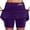 Purple, variant on Women's Mid Rise Culottes With Pocket Sports Casual Fashion Printed Skirt Skirt Set, Size L