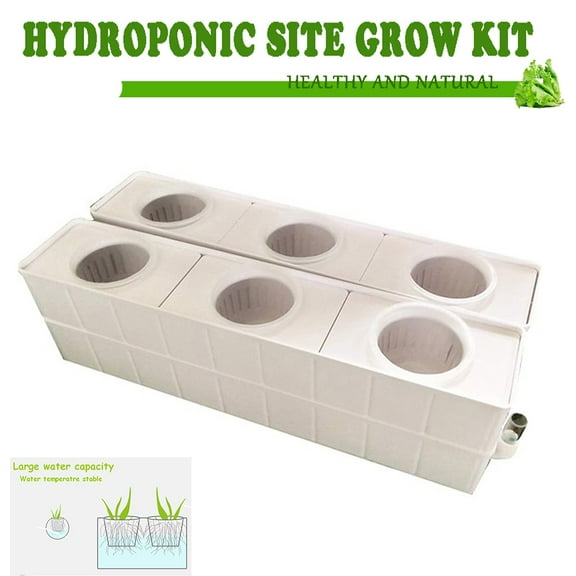 INTBUYING Hydroponic Site Grow Kit Square 6-hole Plant Site Garden Plant Growing System with Water Pump