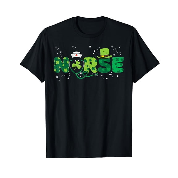 Irish Nurse Stethoscope Scrub St Patricks Day Nurses Women T-Shirt