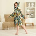 thumbnail image 4 of FORMRS Niños Bathrobe Unisex Hooded Robe Soft Plush Pajamas Sleepwear, Size 2-3T, Yellow Geometric, 4 of 7