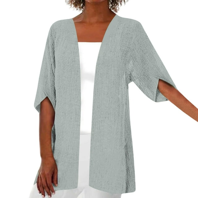 Women's Lightweight Cardigan Soft Comfortable Open Front Sweater Casual Loose Fit Knit Cover Up for Spring Summer Everyday Wear