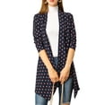 thumbnail image 2 of Unique Bargains Women's Plaid Asymmetric Kimono Open Front Loose Cardigan, 2 of 6