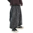 thumbnail image 2 of Girls Pants Kids Baby Leopard Print Harem Denim Pants Elastic Waist Unisex Dark Gray 3-4 Years, 2 of 7